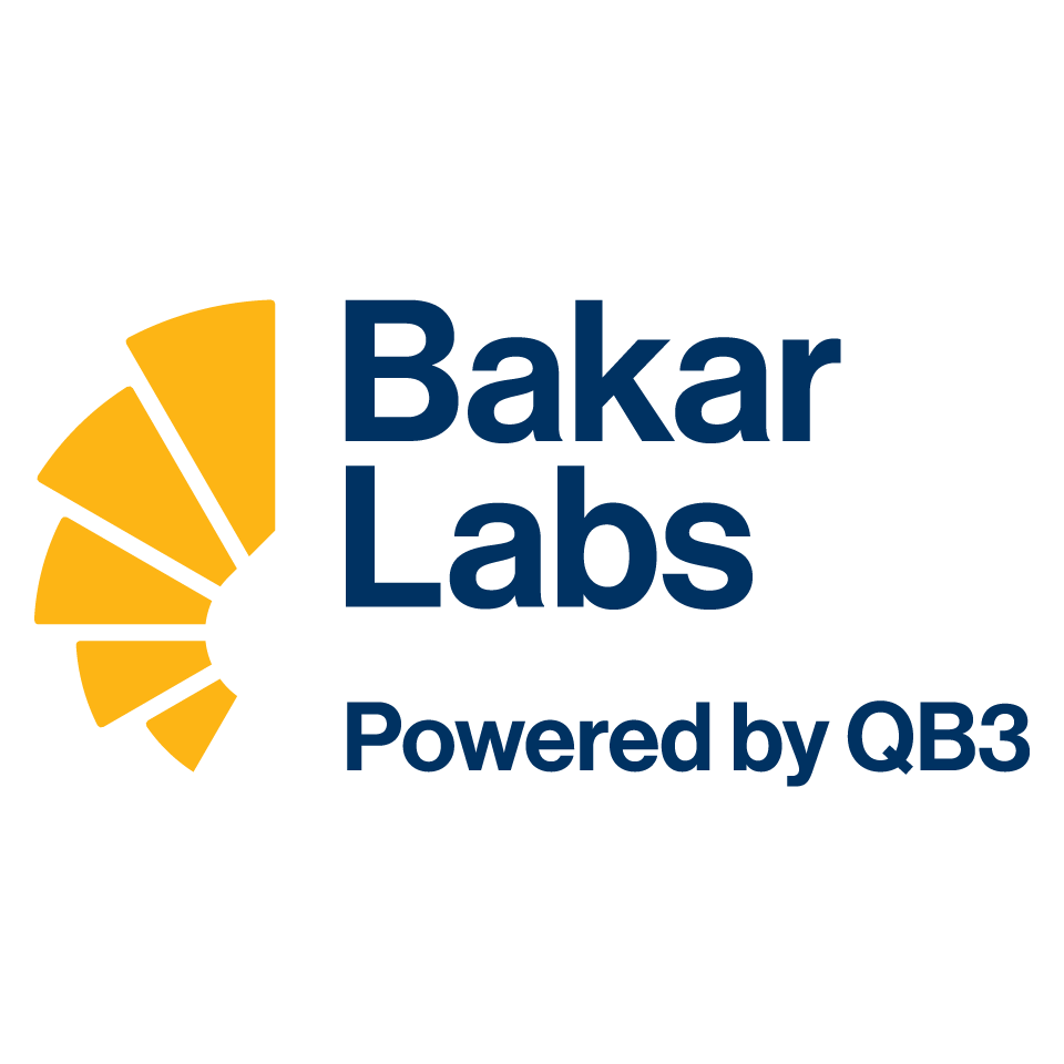 Bakar Labs logo yellow fan blue text sq