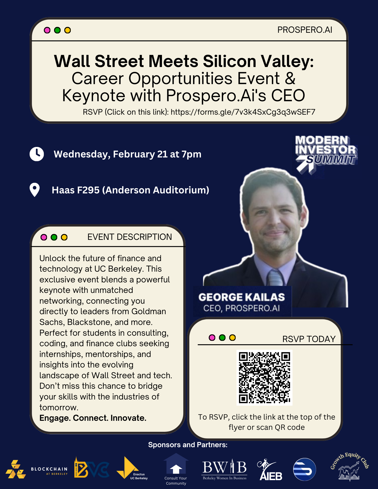 Wall Street Meets Silicon Valley: Career Opportunities Event & Keynote with Prospero.Ai's CEO