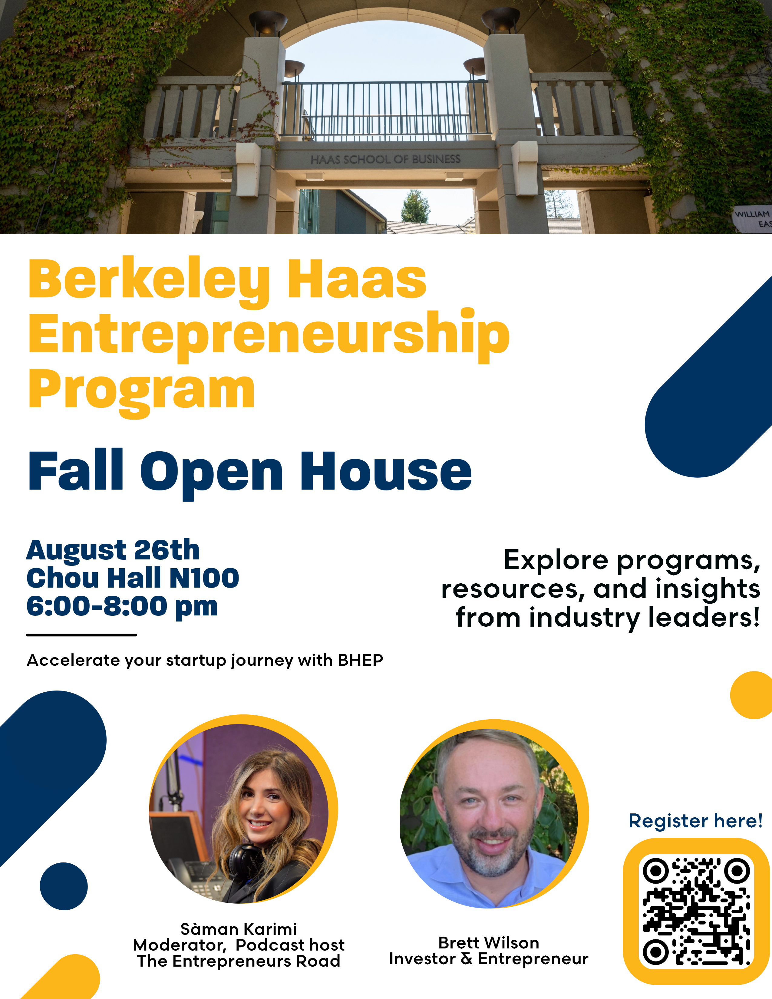 Berkeley Haas Entrepreneuship Program Fall 2024 Open House