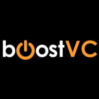 A black background with a logo reading "boost VC", where the second "O" in "boost" is an orange power symbol.